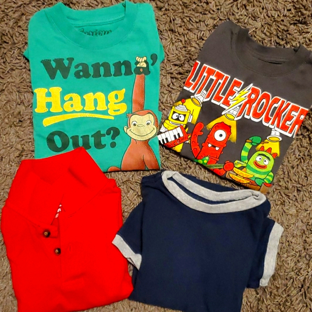 4 pack bundle assorted short sleeve shirts 3T